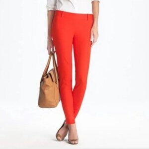 J. Crew Minnie Flame Red Ankle Pants Womens 2 Officewear Pull On Office Pants